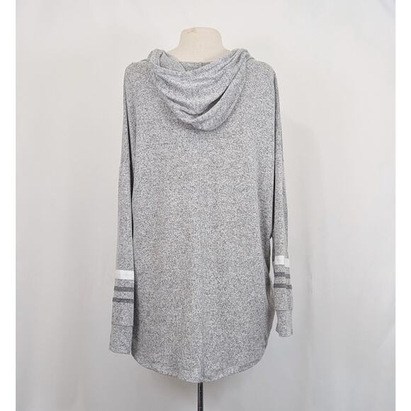 Stitch Fix Market & Spruce Top Heathered Gray Hooded Misses Size 1X - Picture 4 of 6